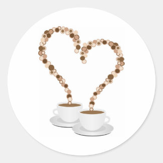 Sticker Rond Marques rondes " café du matin "