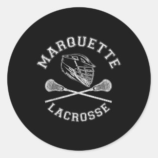 Sticker Rond Marquette Lacrosse Vintage Retro Lax