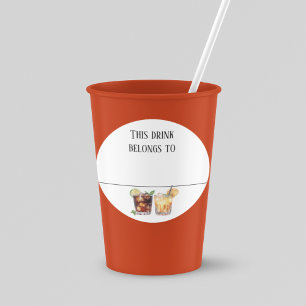 Sticker Rond Marqueur de nom d'étiquette de boisson Fête