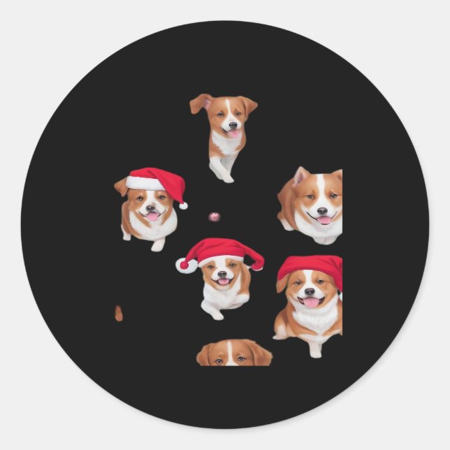 Sticker Rond marrant motif noël yule yuletide Classic T-S (Devant)