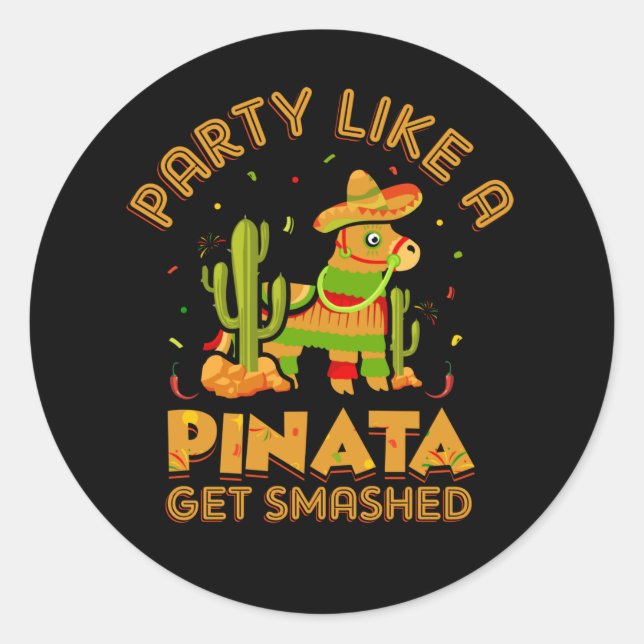 Sticker Rond marrant Pinata mot art Fiesta (Devant)