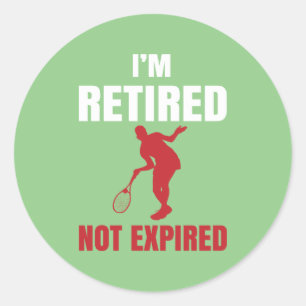 Sticker Rond marrant Tennis amateurs de sports mot art retraité