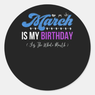 Sticker Rond Mars Est Mon Anniversaire Le Mois Entier Janvier