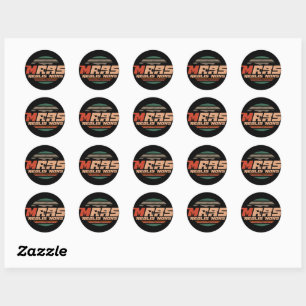 Sticker Rond Mars Red Planet Aeolis Mons Mont Sharp vintage bl