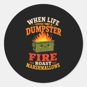Sticker Rond Marshmallow drôle