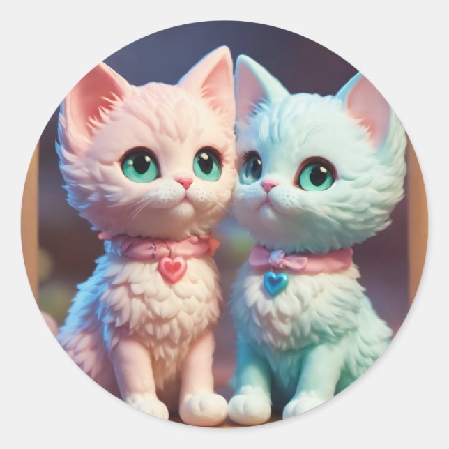 Sticker Rond Marshmallow Kitty Dreams (Devant)