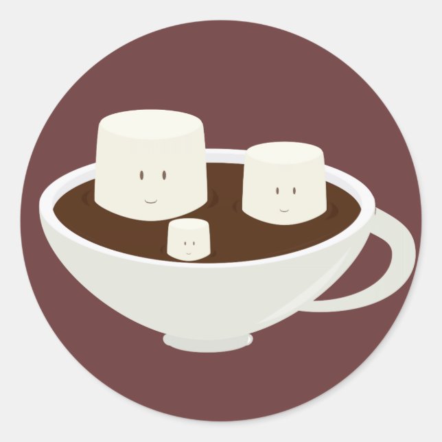 Sticker Rond Marshmallows en chocolat chaud (Devant)