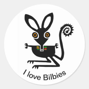 Sticker Rond Marsupial - J'aime BILBIES - Faune - Australie