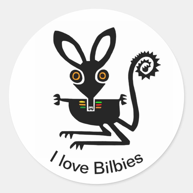 Sticker Rond Marsupial - J'aime BILBIES - Faune - Australie (Devant)