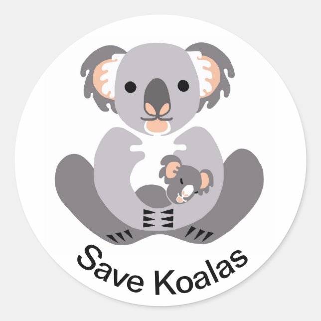 Sticker Rond Marsupial - Sauvez KOALAS - Australie - Nature (Devant)