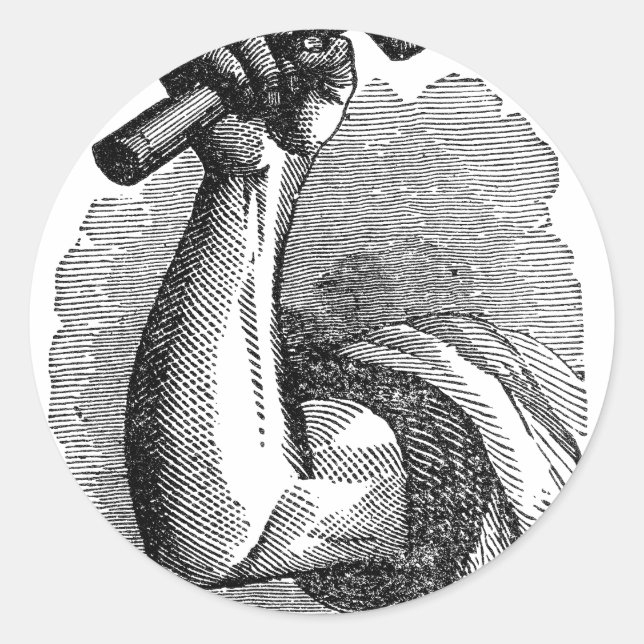 Sticker Rond Marteau à main de travail (Devant)