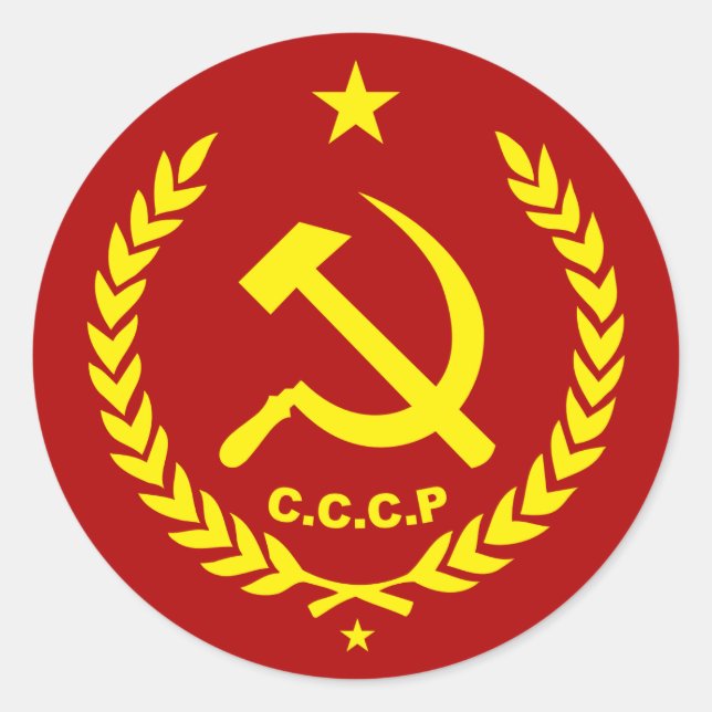 Sticker Rond Marteau communiste du CCCP et insigne de faucille (Devant)