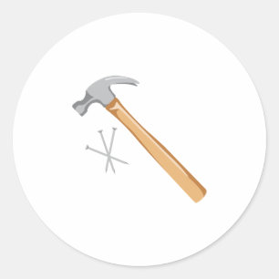 Sticker Rond Marteau et clous