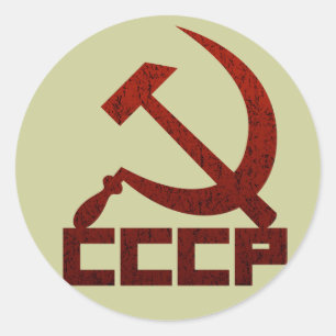 Sticker Rond Marteau et faucille de CCCP