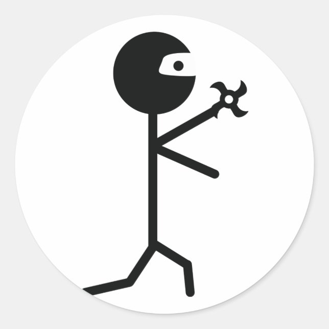 Sticker Rond martial art noir ninja star shiruken (Devant)