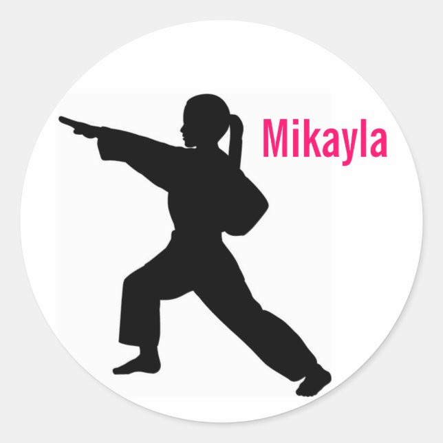 Sticker Rond Martial Arts blanc Mikayla (Devant)