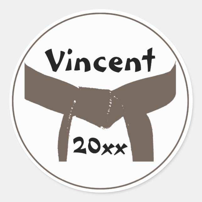 Sticker Rond Martial Arts Brown Belt (Devant)