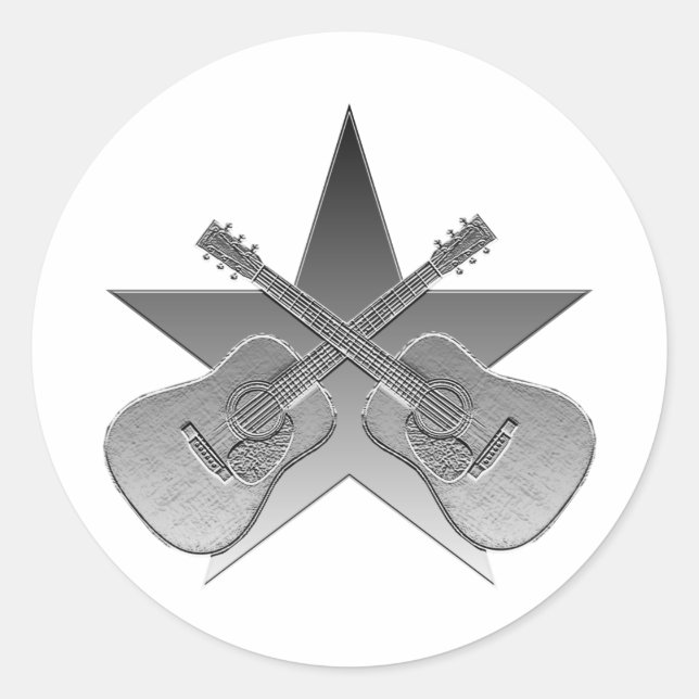 Sticker Rond Martin D28 Étoile métallique (Devant)