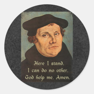 Sticker Rond Martin Luther Ici Je Tiens À Citer