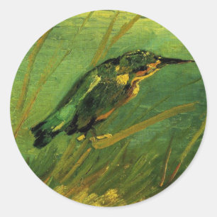 Sticker Rond Martin-pêcheur par Vincent van Gogh