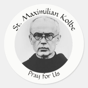Sticker Rond Martyr catholique Saint Maximilien Kolbe