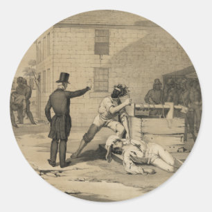 Sticker Rond Martyre de Joseph & Hiram Smith dans la prison de