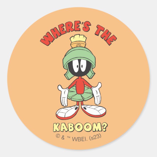 Sticker Rond MARVIN LE MARTIAN™ Où est le Kaboom ? (Devant)