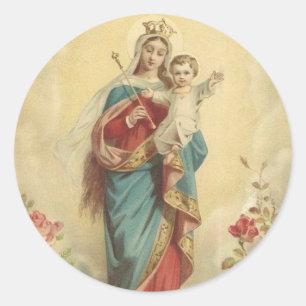 Sticker Rond Mary Help des chrétiens