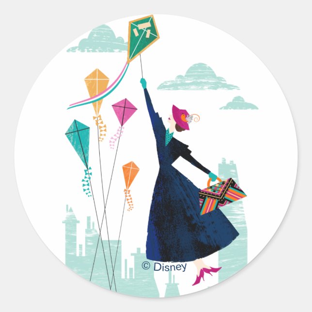 Sticker Rond Mary Poppins | La magie dans l'air (Devant)