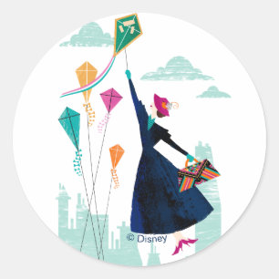 Sticker Rond Mary Poppins La magie dans l'air