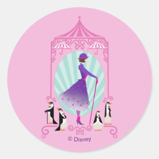 Sticker Rond Mary Poppins & Penguins