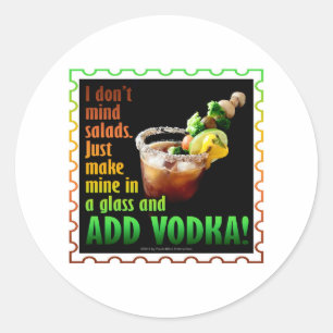 STICKER ROND MARY SANGLANTE, CHARGÉE AVEC DES BOISSONS