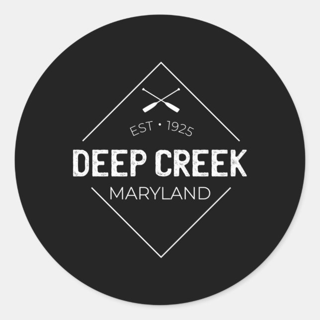 Sticker Rond Maryland du lac Deep Creek (Devant)