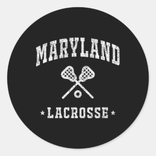 Sticker Rond Maryland Lacrosse Vintage Gameday Retro Lacrosse L