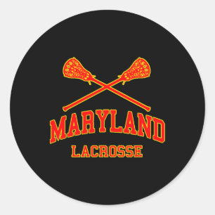 Sticker Rond Maryland Lacrosse Vintage Lale 1