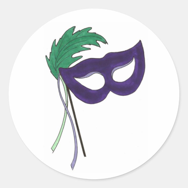 Sticker Rond Mascarade violet Mascarade Masque Masque Théâtre d (Devant)