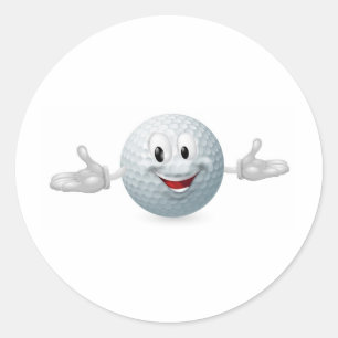 Sticker Rond Mascotte de balle de golf