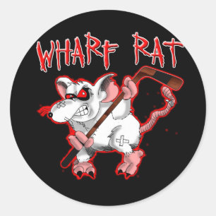 Sticker Rond Mascotte de caricature de Wharf Rat