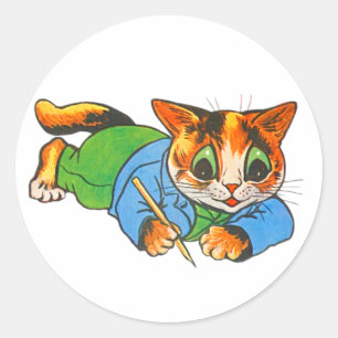 Sticker Rond Mascotte des rédacteurs de chats de 1930