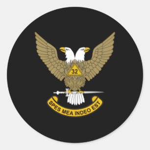 Sticker Rond Mason 32E Degree 32 Masonic Scottish Rite Up