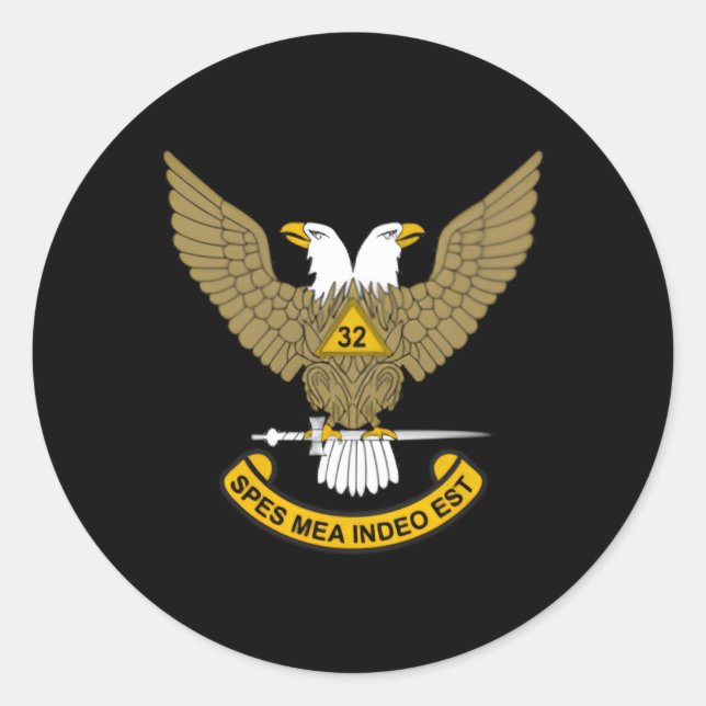 Sticker Rond Mason 32E Degree 32 Masonic Scottish Rite Up (Devant)