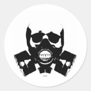 Sticker Rond masque à gaz