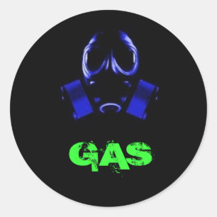 Sticker Rond masque à gaz, GAZ
