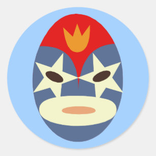 Sticker Rond Masque bleu Lucha Libre