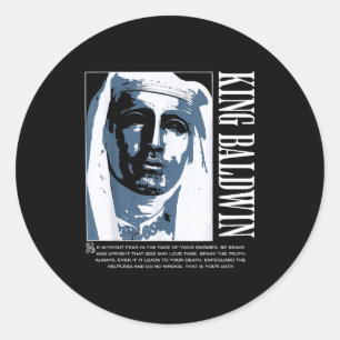 Sticker Rond Masque d'argent Roi Baldwin Iv Mème Le Roi Lépreux