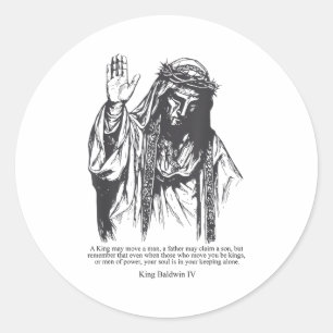 Sticker Rond Masque d'argent Roi Baldwin Iv Mème Le Roi Lépreux