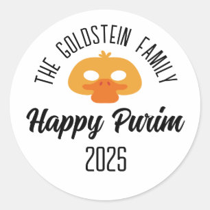 Sticker Rond Masque de canard Purim mascarade costume
