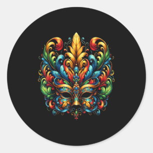 Sticker Rond Masque de Carnaval Brésil Rio 