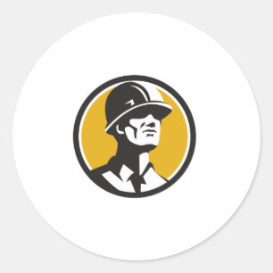 Sticker Rond Masque de constructeur semblant le cercle en avant