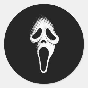 Sticker Rond Masque de fête d'Halloween épouvantable et effraya